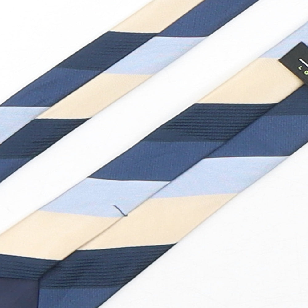 Moss Mens Multicoloured Striped Polyester Pointed Tie One Size