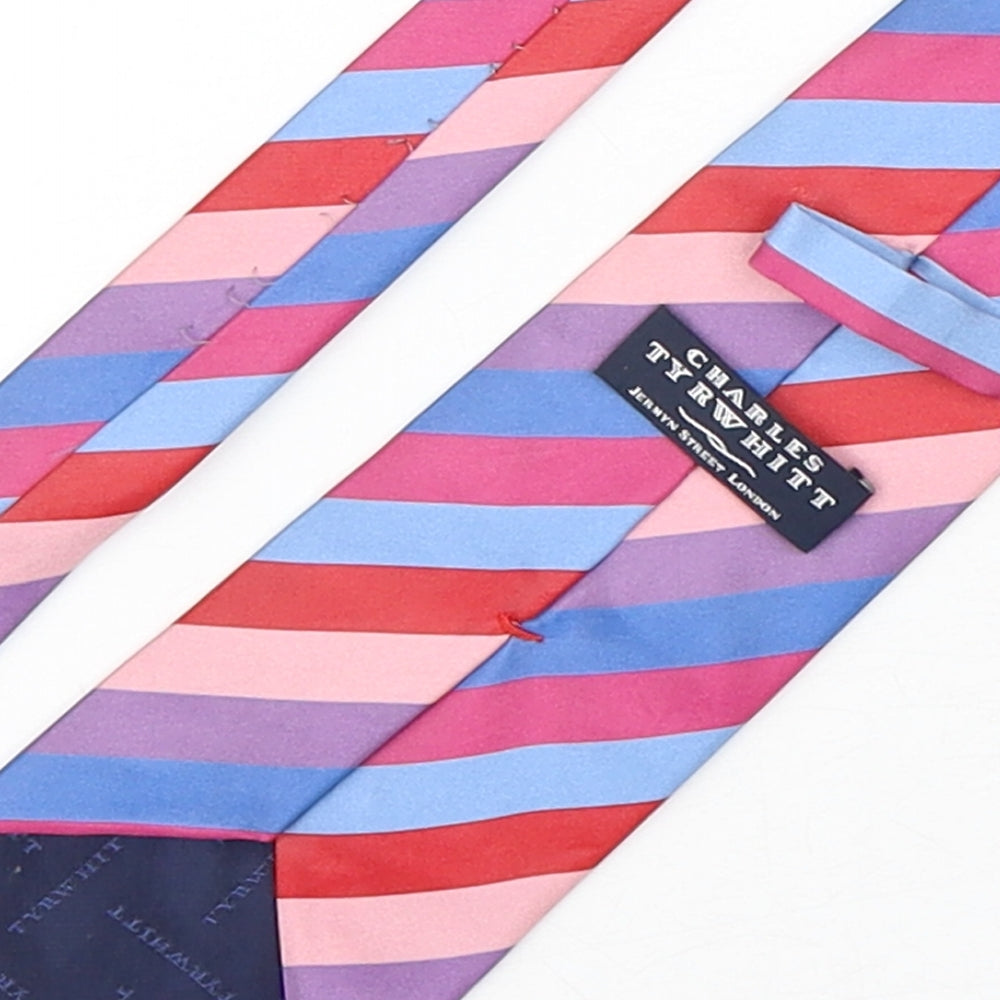 Charles Tyrwhitt Mens Multicoloured Striped Silk Pointed Tie One Size
