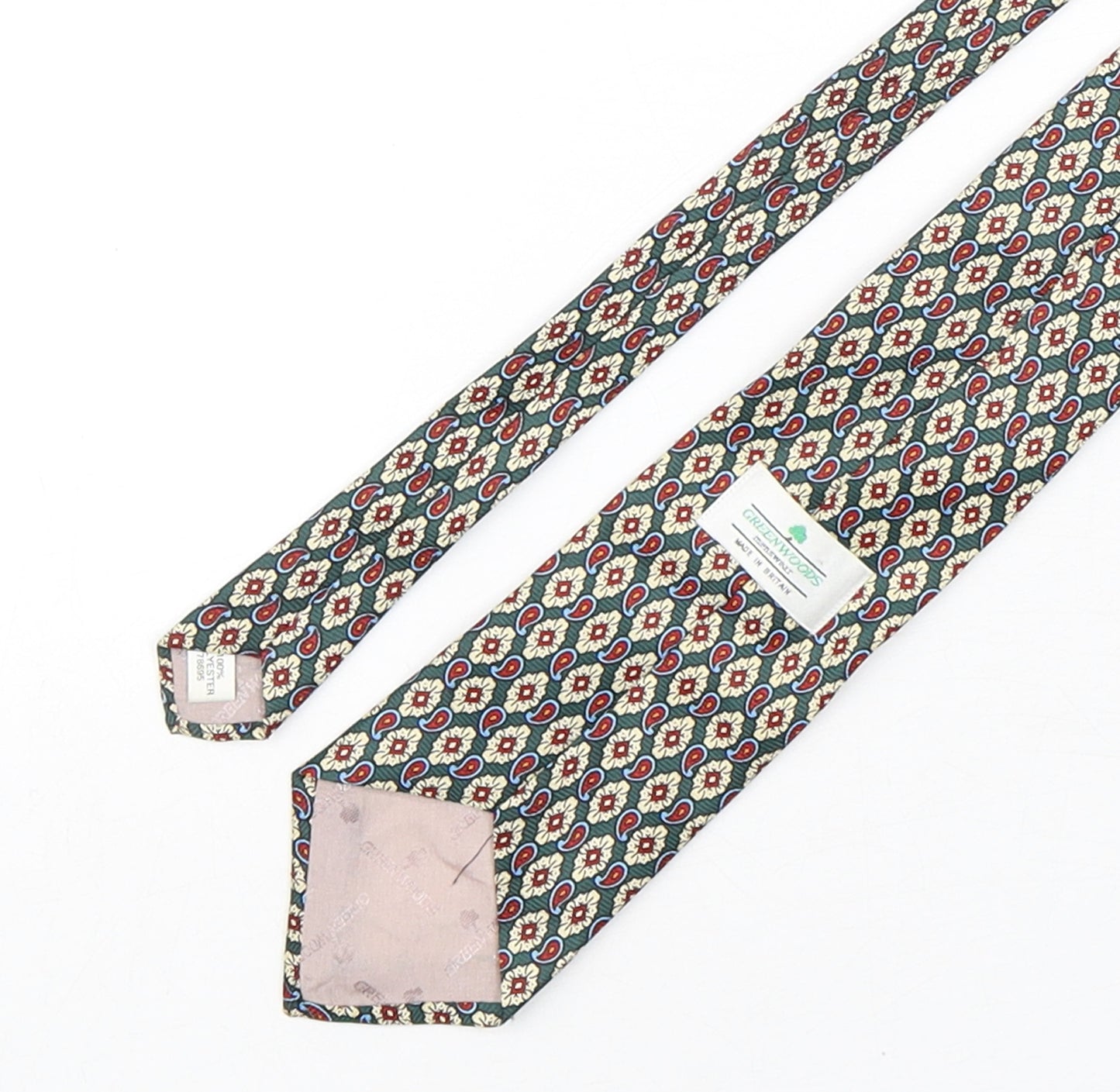 GreenWoods Mens Multicoloured Paisley Polyester Pointed Tie One Size