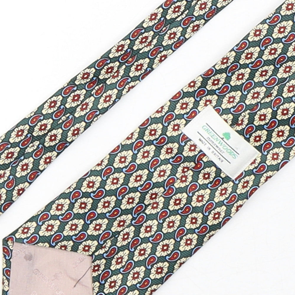 GreenWoods Mens Multicoloured Paisley Polyester Pointed Tie One Size