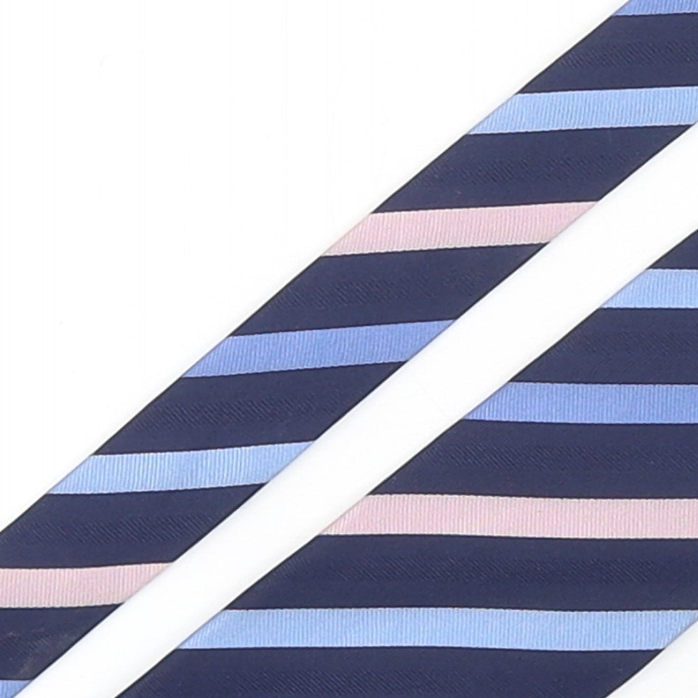 Thomas Nash Mens Multicoloured Striped Silk Pointed Tie One Size