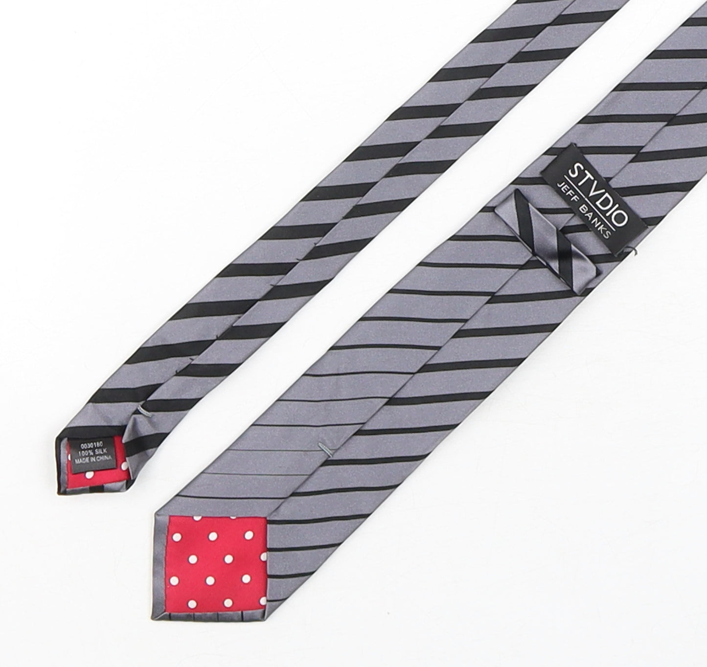 Jeff Banks  Mens Multicoloured Striped Silk Pointed Tie One Size