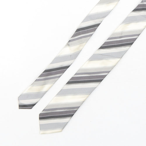 Kenneth Cole Mens Multicoloured Striped Silk Pointed Tie One Size