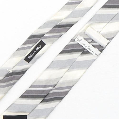 Kenneth Cole Mens Multicoloured Striped Silk Pointed Tie One Size