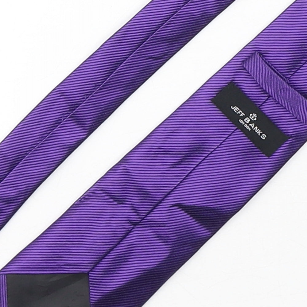 Jeff Banks  Mens Purple  Silk Pointed Tie One Size