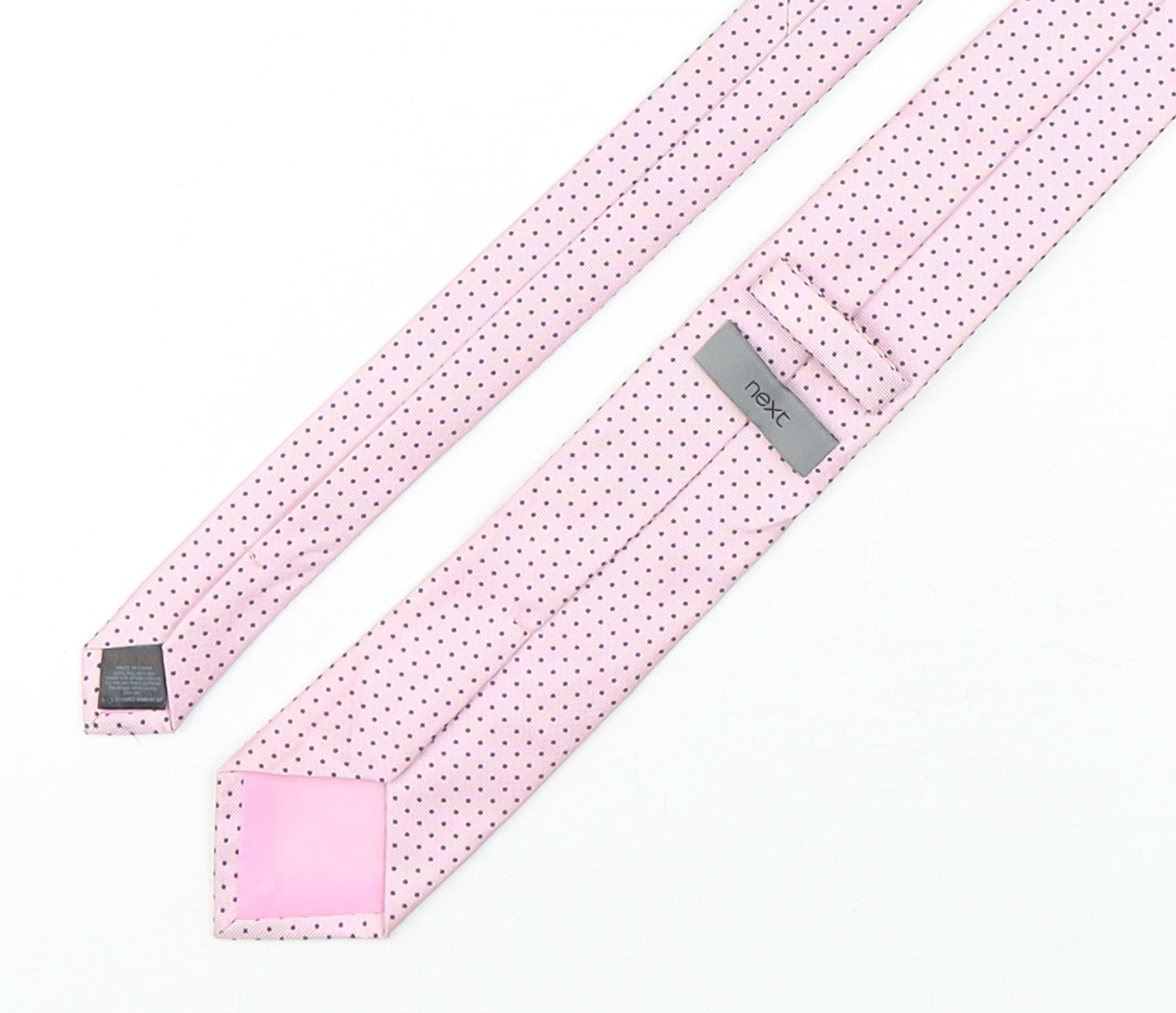 NEXT Mens Pink Polka Dot Polyester Pointed Tie One Size
