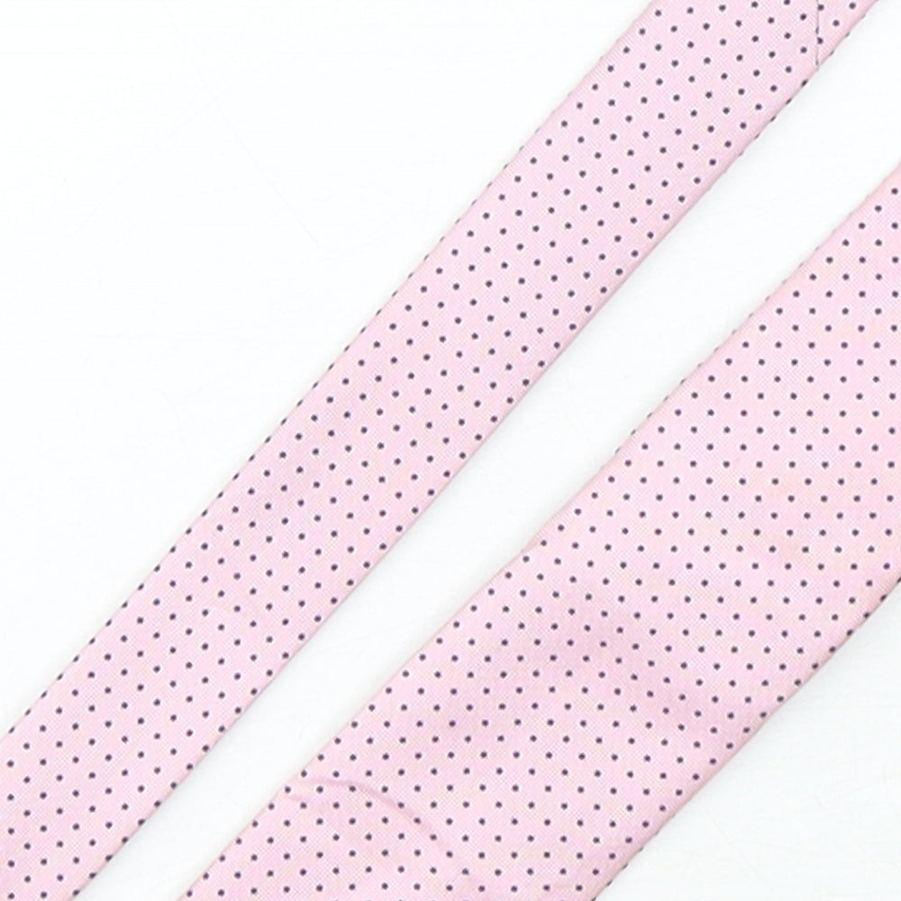 NEXT Mens Pink Polka Dot Polyester Pointed Tie One Size
