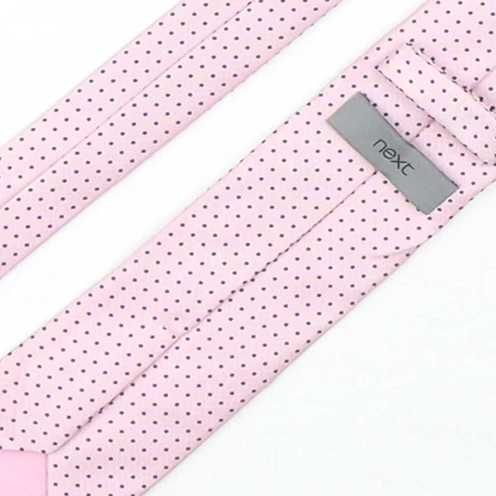 NEXT Mens Pink Polka Dot Polyester Pointed Tie One Size