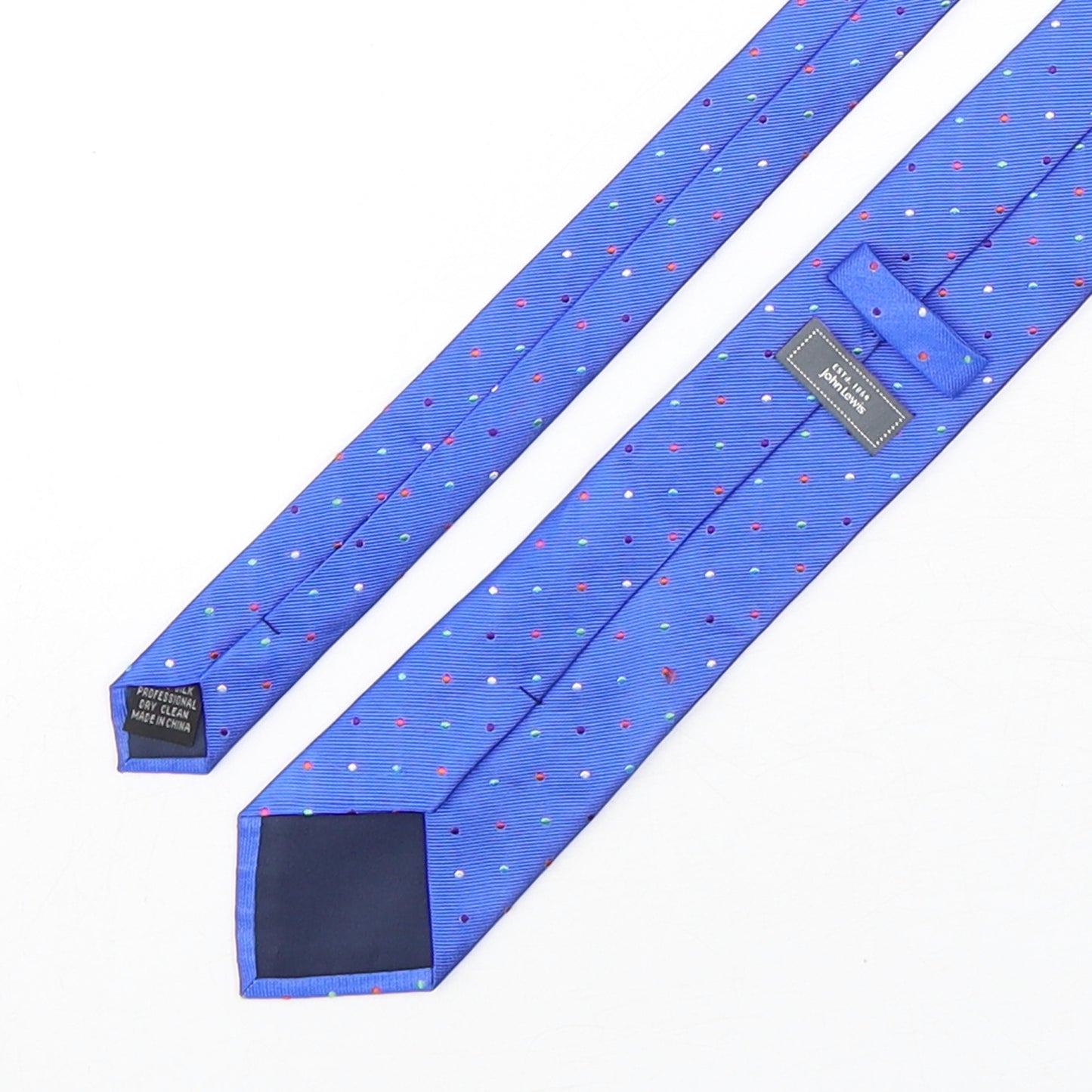 John Lewis  Mens Multicoloured Polka Dot Silk Pointed Tie One Size