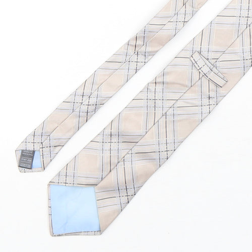 Marks and Spencer Mens Multicoloured Plaids & Checks Silk Pointed Tie One Size