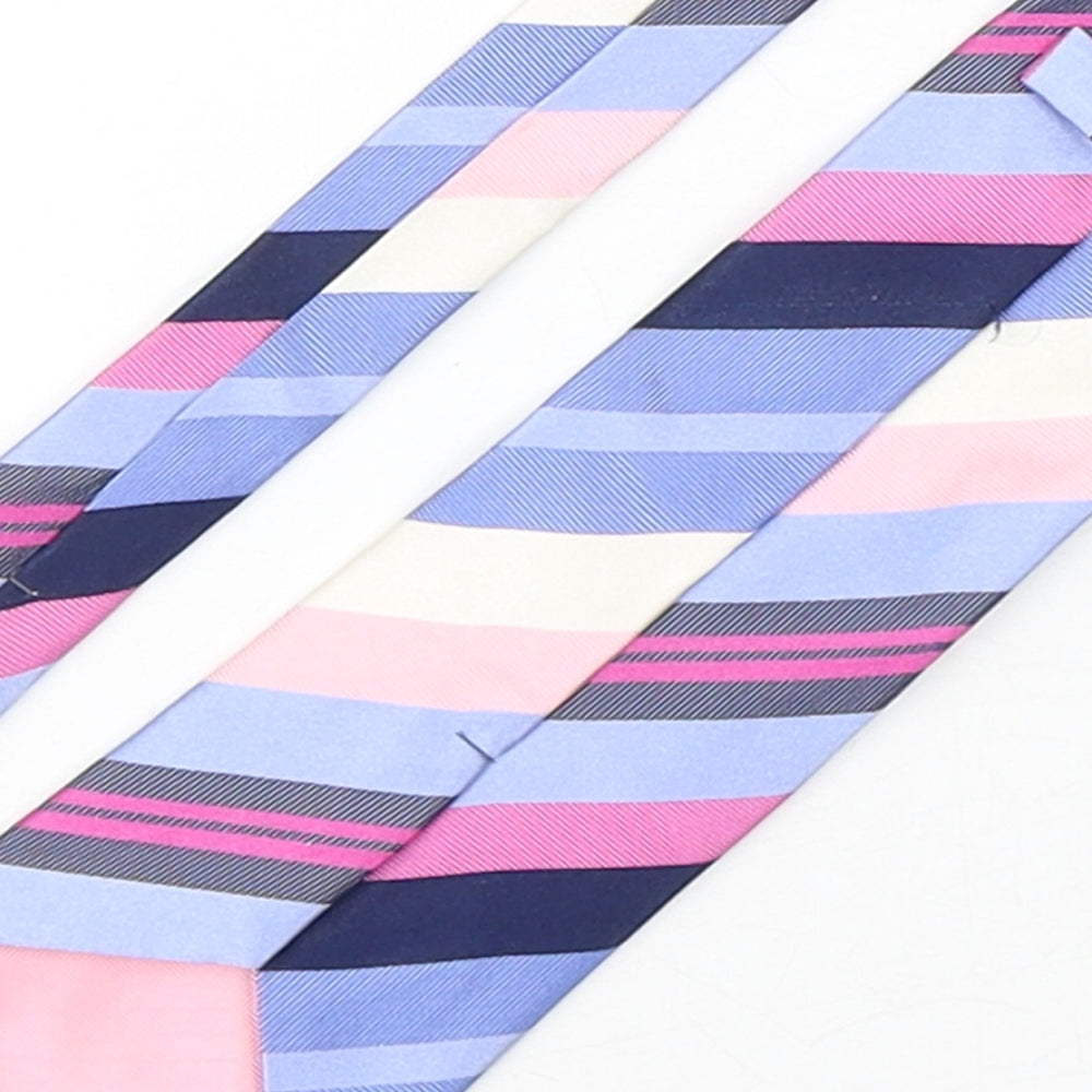 Marks and Spencer Mens Multicoloured Striped Silk Pointed Tie One Size
