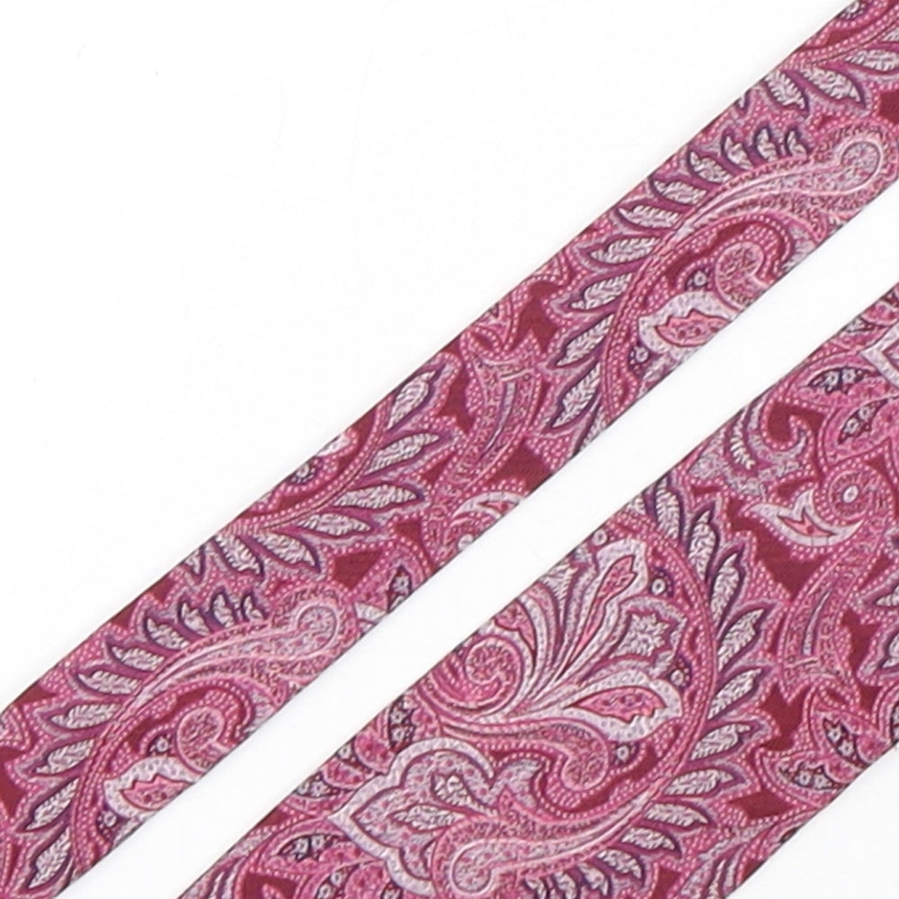 Jaeger Mens Pink Paisley Silk Pointed Tie One Size