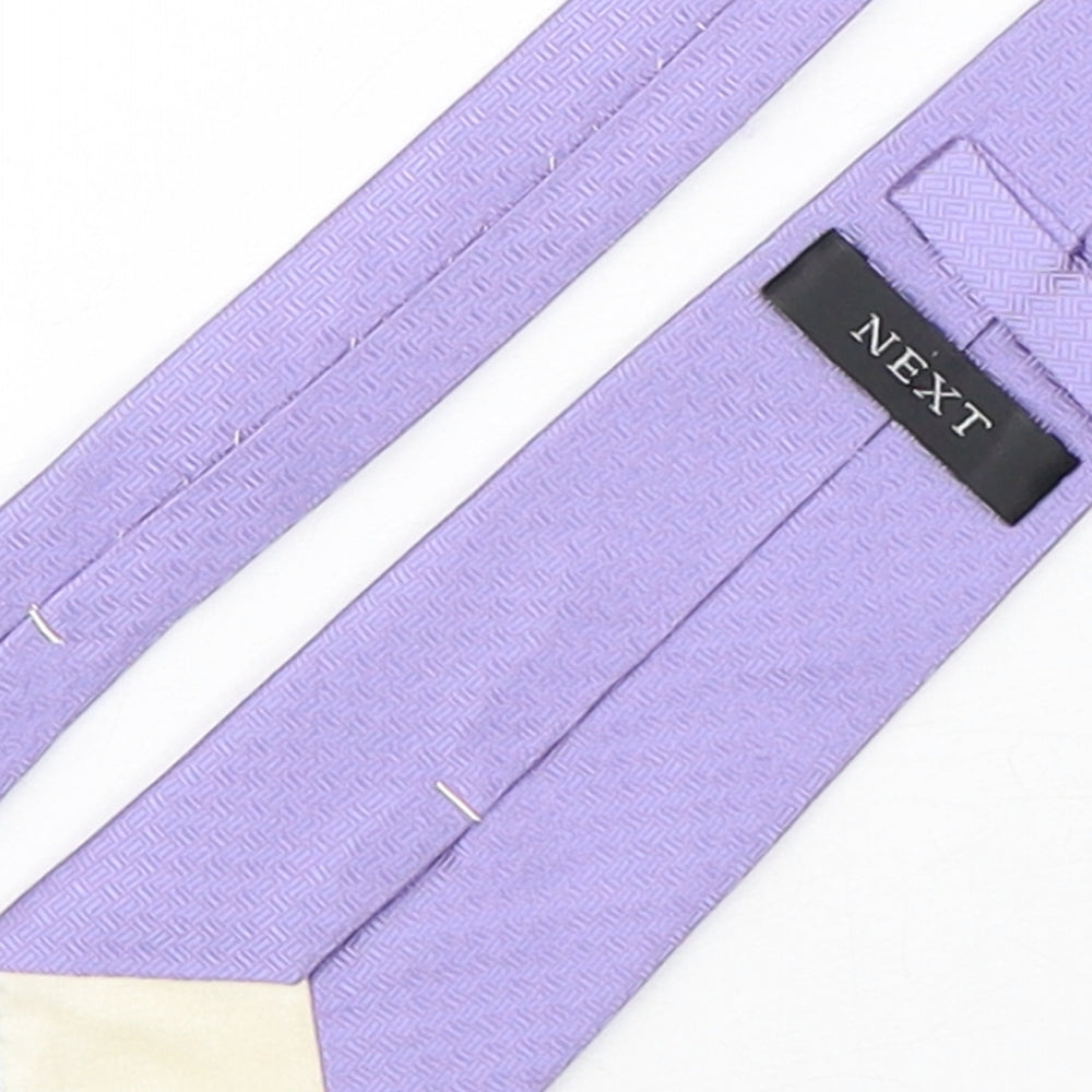 NEXT Mens Purple Geometric Silk Pointed Tie One Size