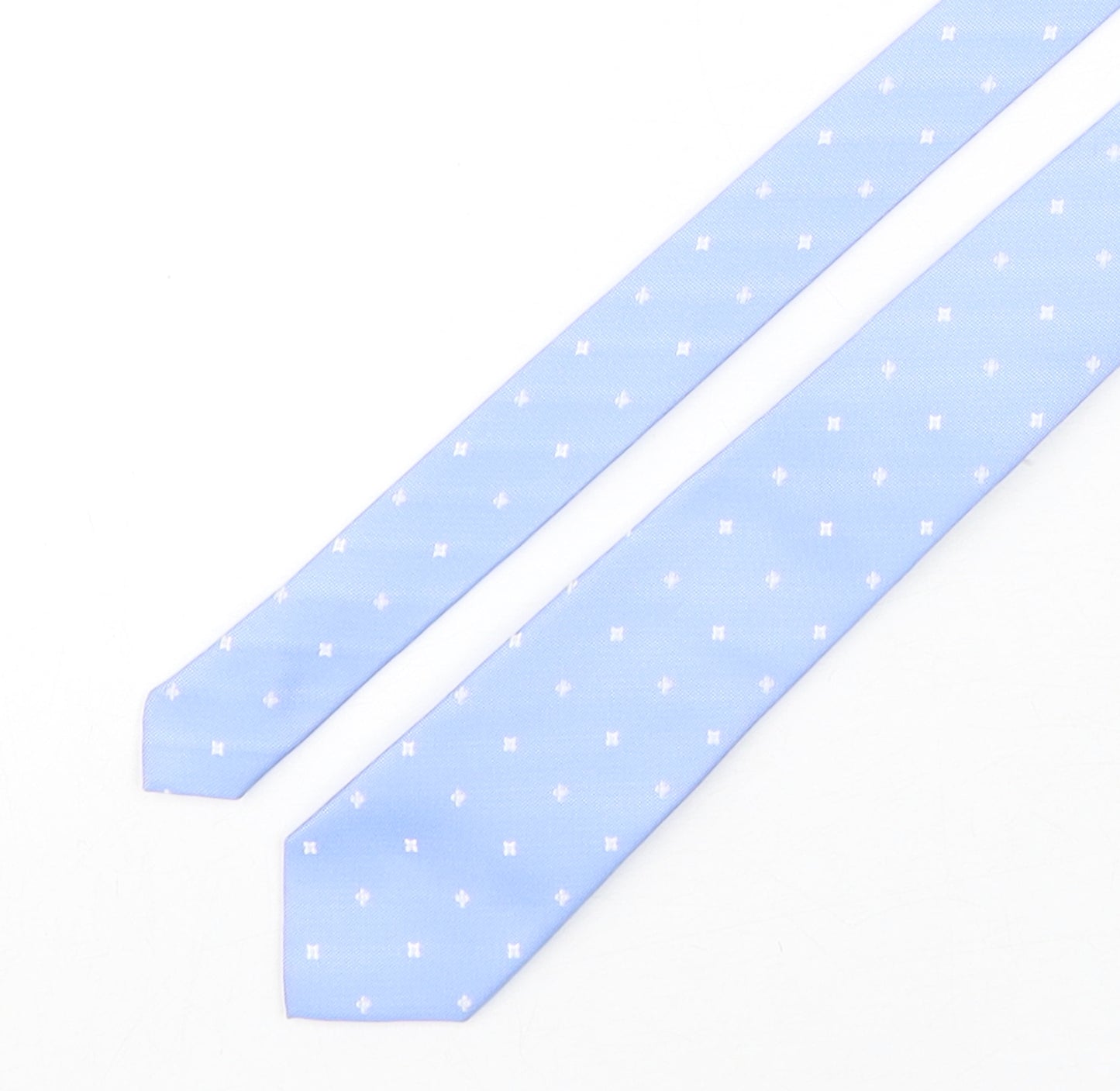 Preworn Mens Blue Geometric Silk Pointed Tie One Size