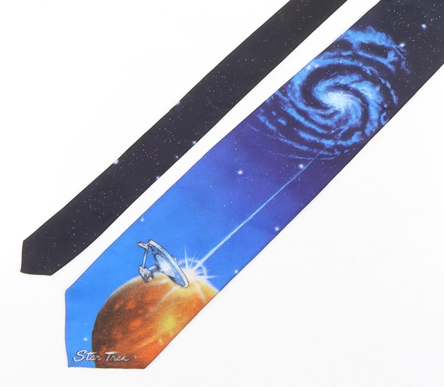 Ralph Marlin Mens Multicoloured Geometric Polyester Pointed Tie One Size - Star Trek