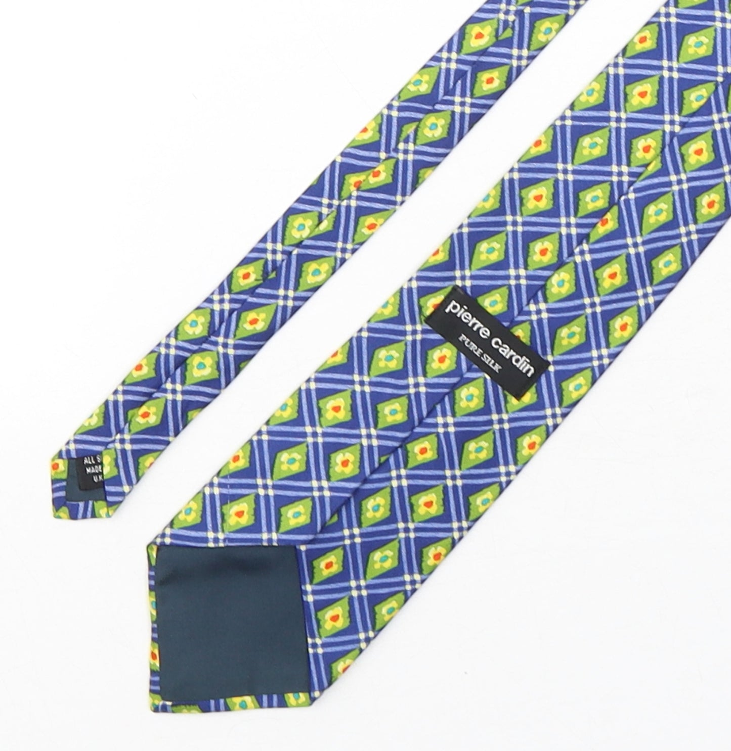 Pierre cardin  Mens Multicoloured Plaids & Checks Silk Pointed Tie One Size