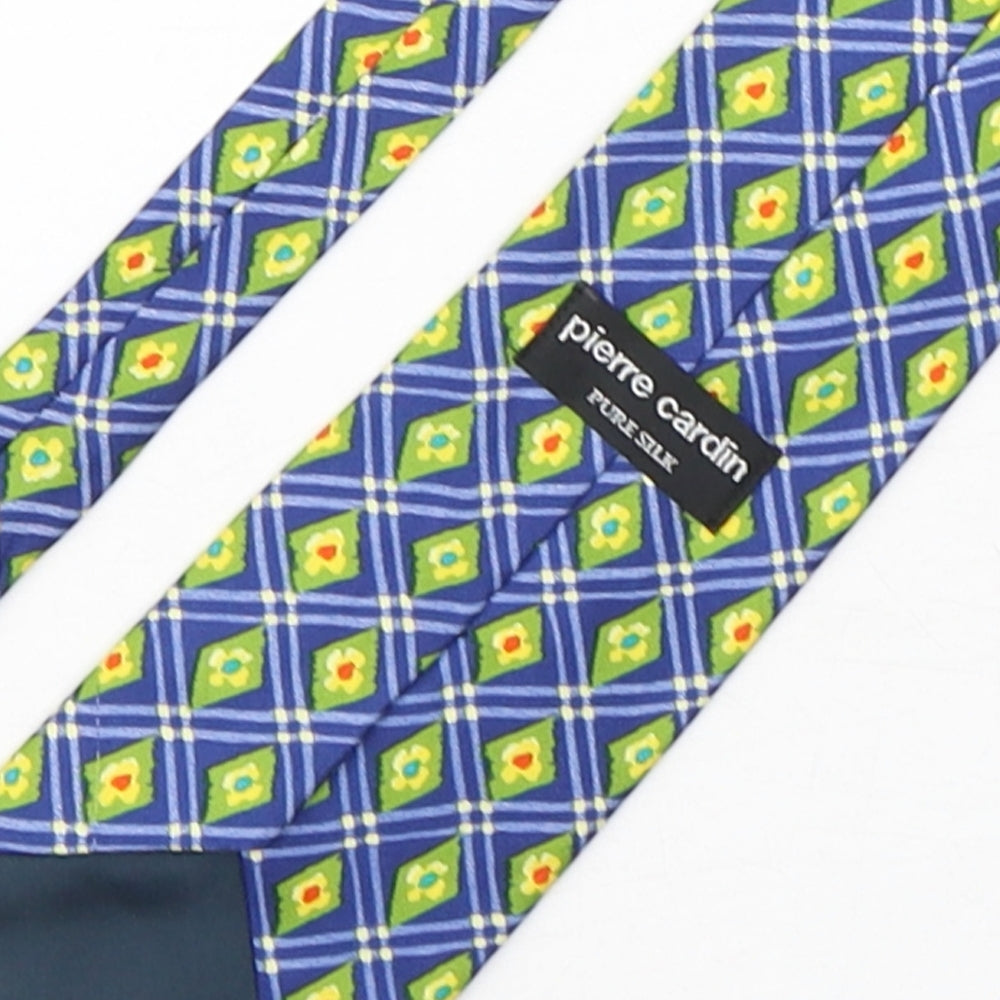 Pierre cardin  Mens Multicoloured Plaids & Checks Silk Pointed Tie One Size