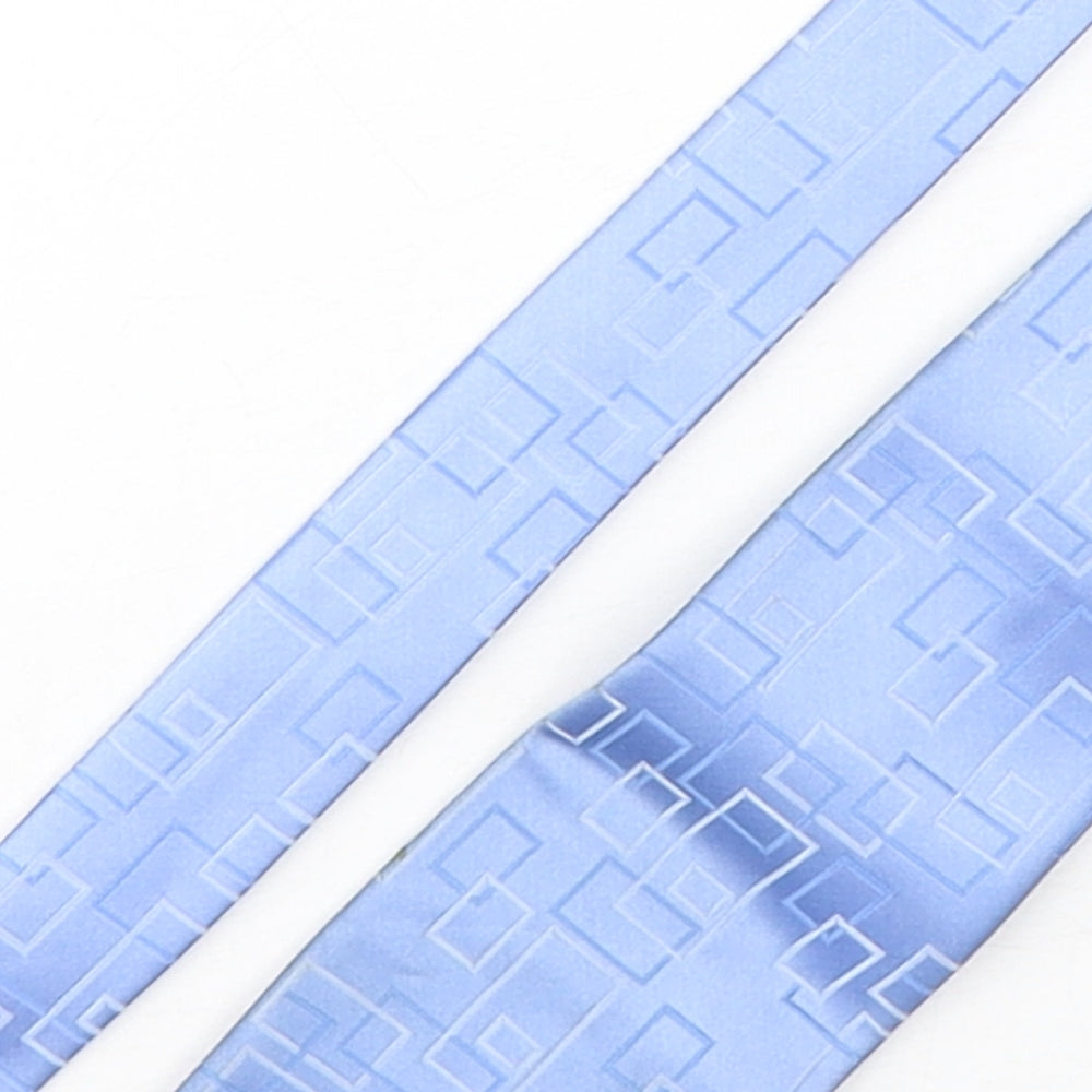NEXT Mens Blue Geometric Polyester Pointed Tie One Size