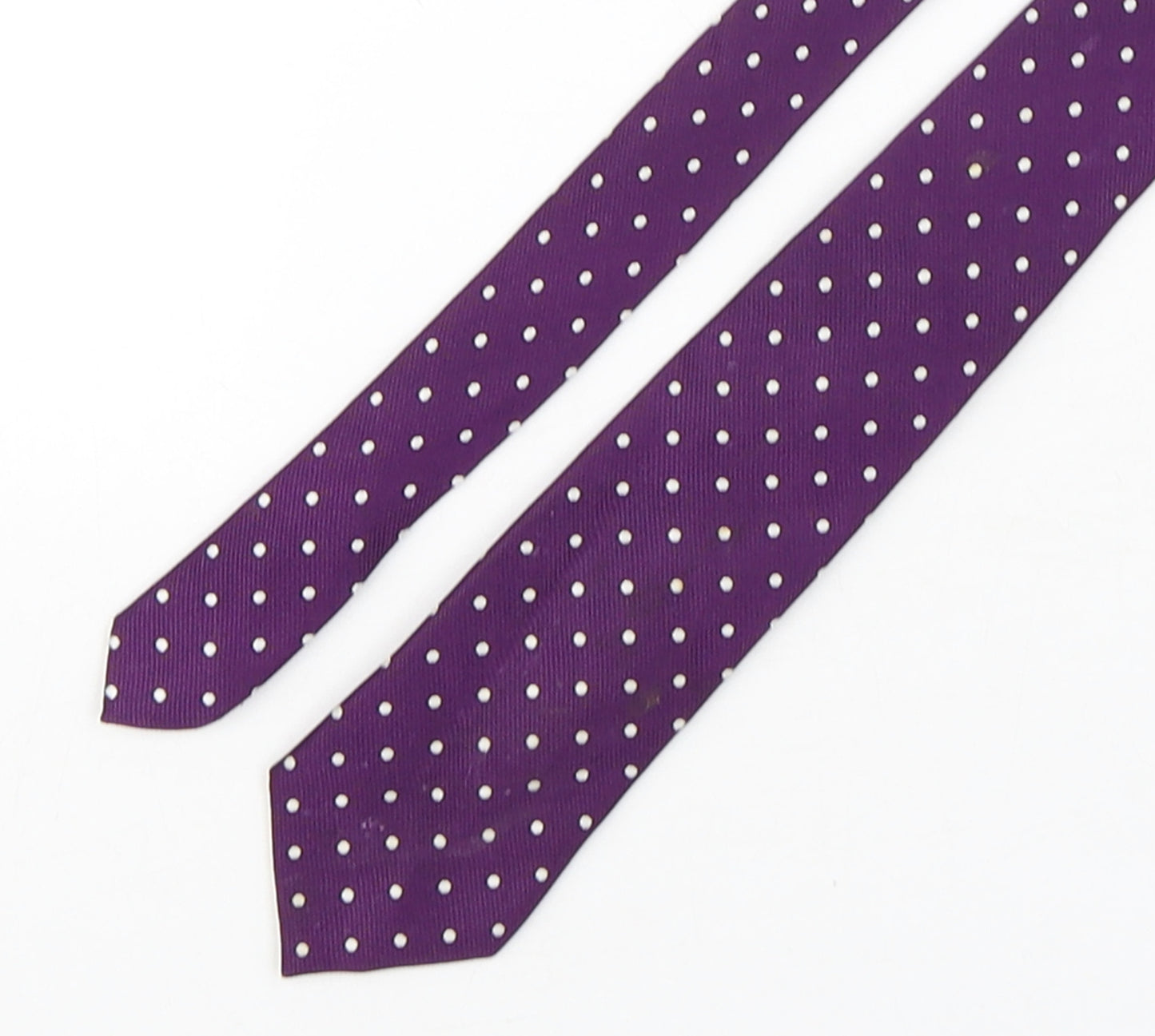 NEXT Mens Purple Polka Dot Silk Pointed Tie One Size