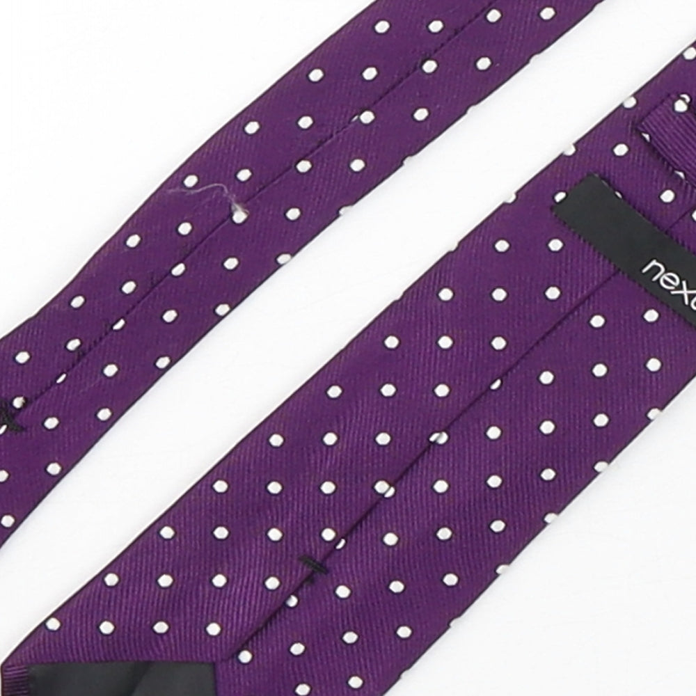 NEXT Mens Purple Polka Dot Silk Pointed Tie One Size