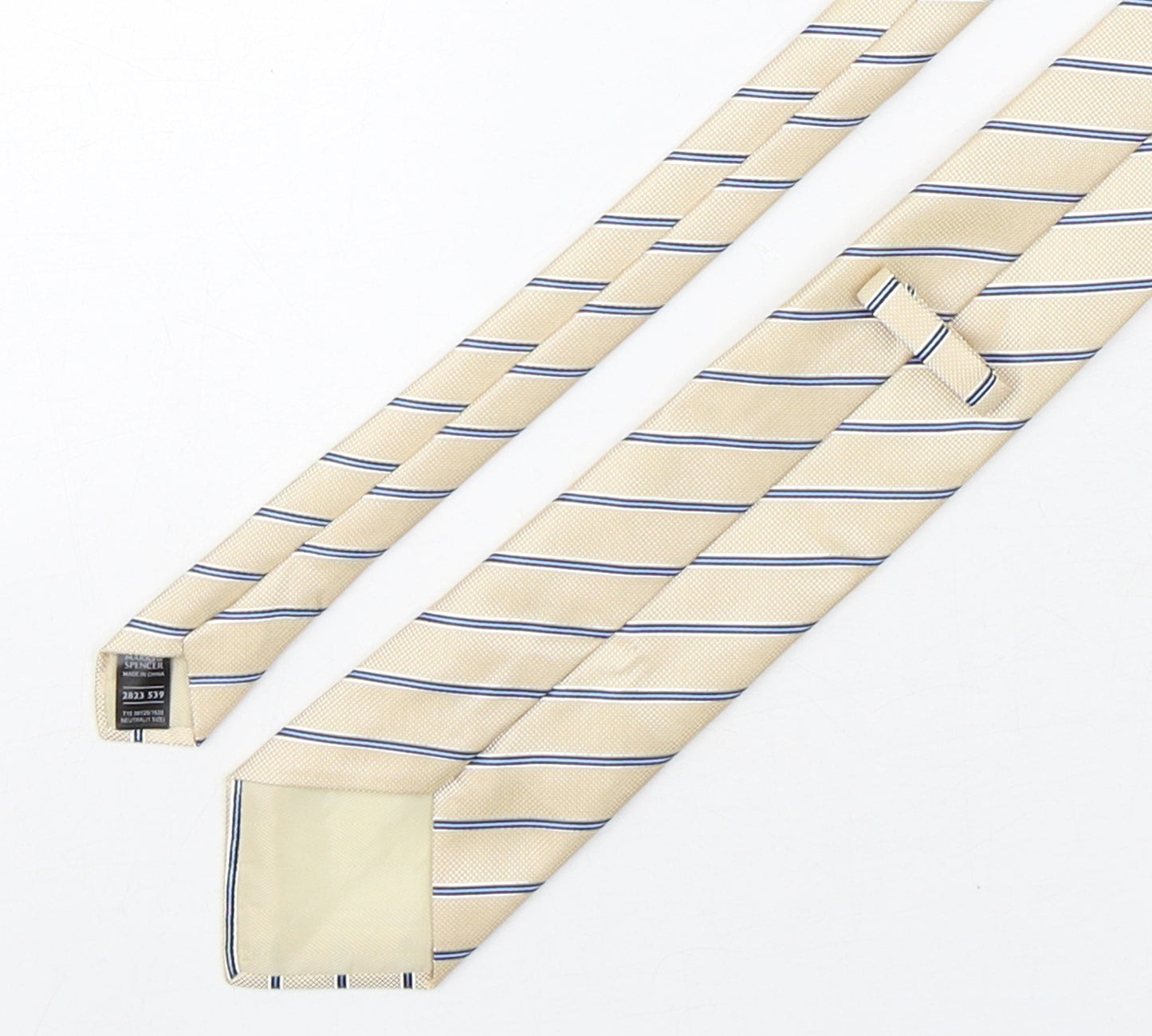 Marks and Spencer Mens Multicoloured Striped Polyester Pointed Tie One Size