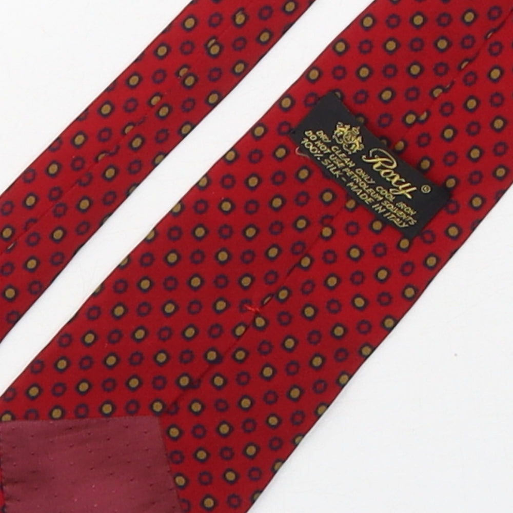 ROXY Mens Multicoloured Polka Dot Silk Pointed Tie One Size