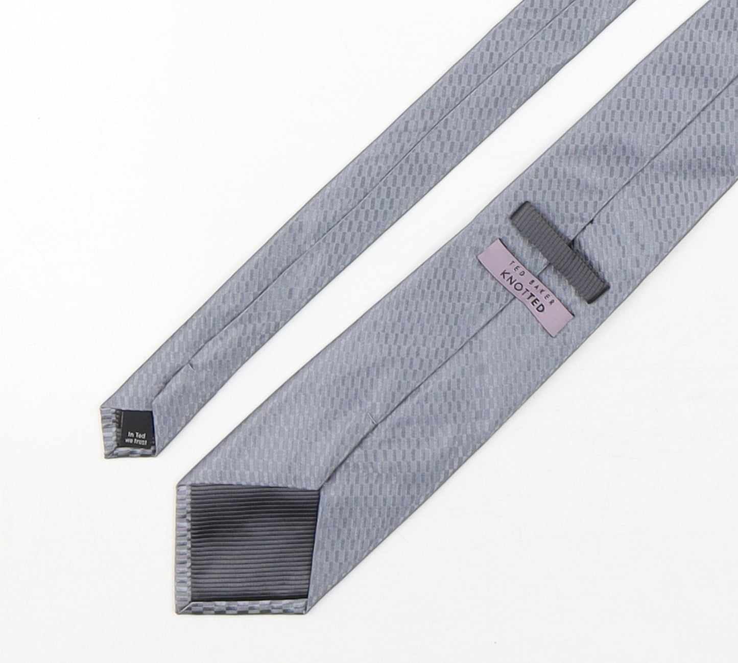 Ted Baker Mens Grey Geometric Silk Pointed Tie One Size