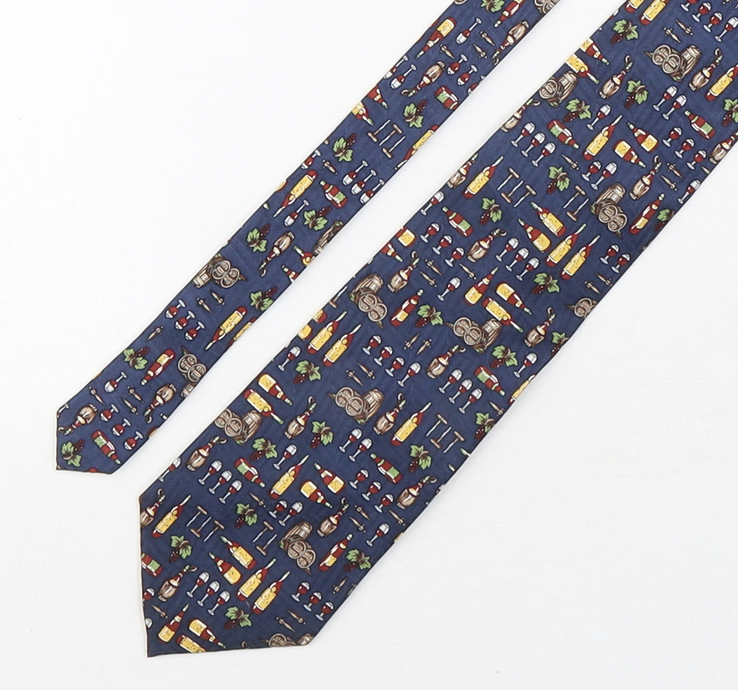 Elite Mens Multicoloured Geometric Silk Pointed Tie One Size - Wine