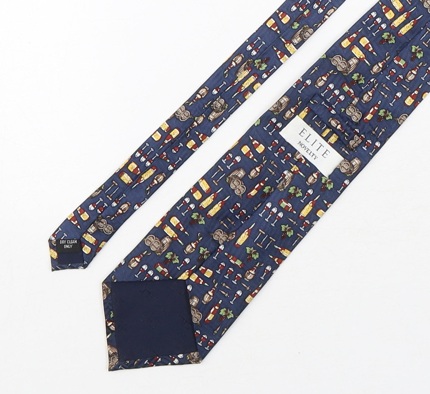 Elite Mens Multicoloured Geometric Silk Pointed Tie One Size - Wine