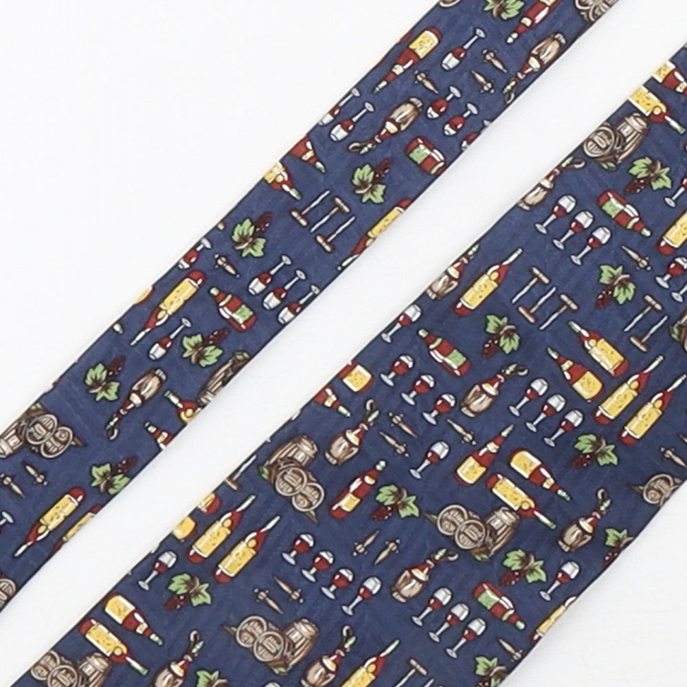 Elite Mens Multicoloured Geometric Silk Pointed Tie One Size - Wine