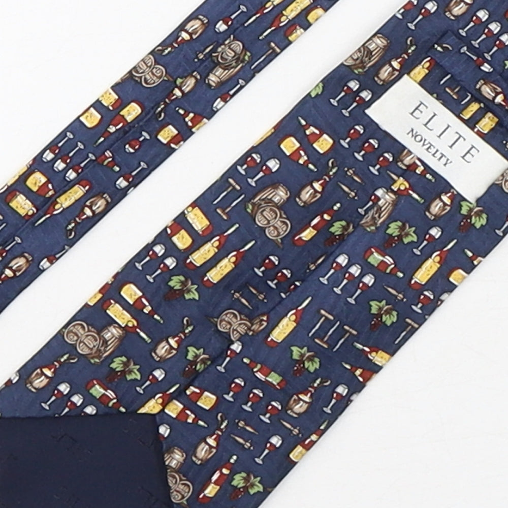 Elite Mens Multicoloured Geometric Silk Pointed Tie One Size - Wine
