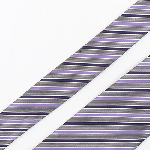 BHS Mens Multicoloured Striped Polyester Pointed Tie One Size
