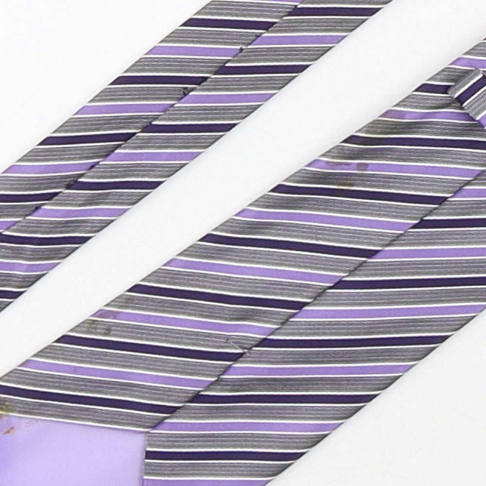 BHS Mens Multicoloured Striped Polyester Pointed Tie One Size