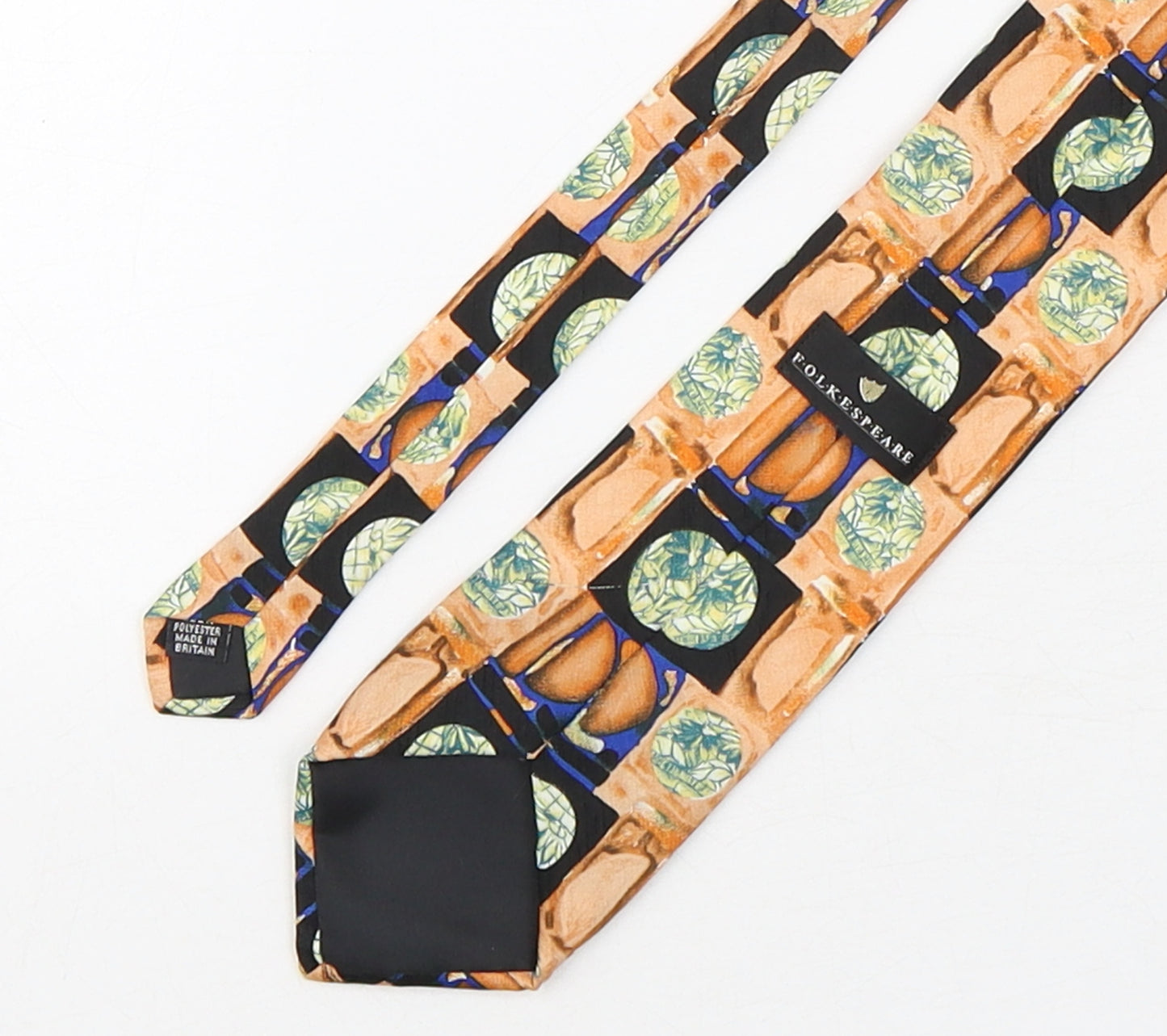 Folkespeare Mens Multicoloured Plaids & Checks Polyester Pointed Tie One Size