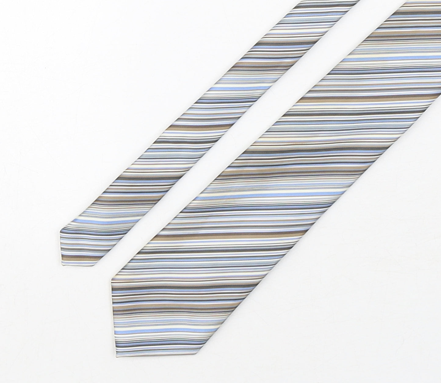 Marks and Spencer Mens Multicoloured Striped Polyester Pointed Tie One Size