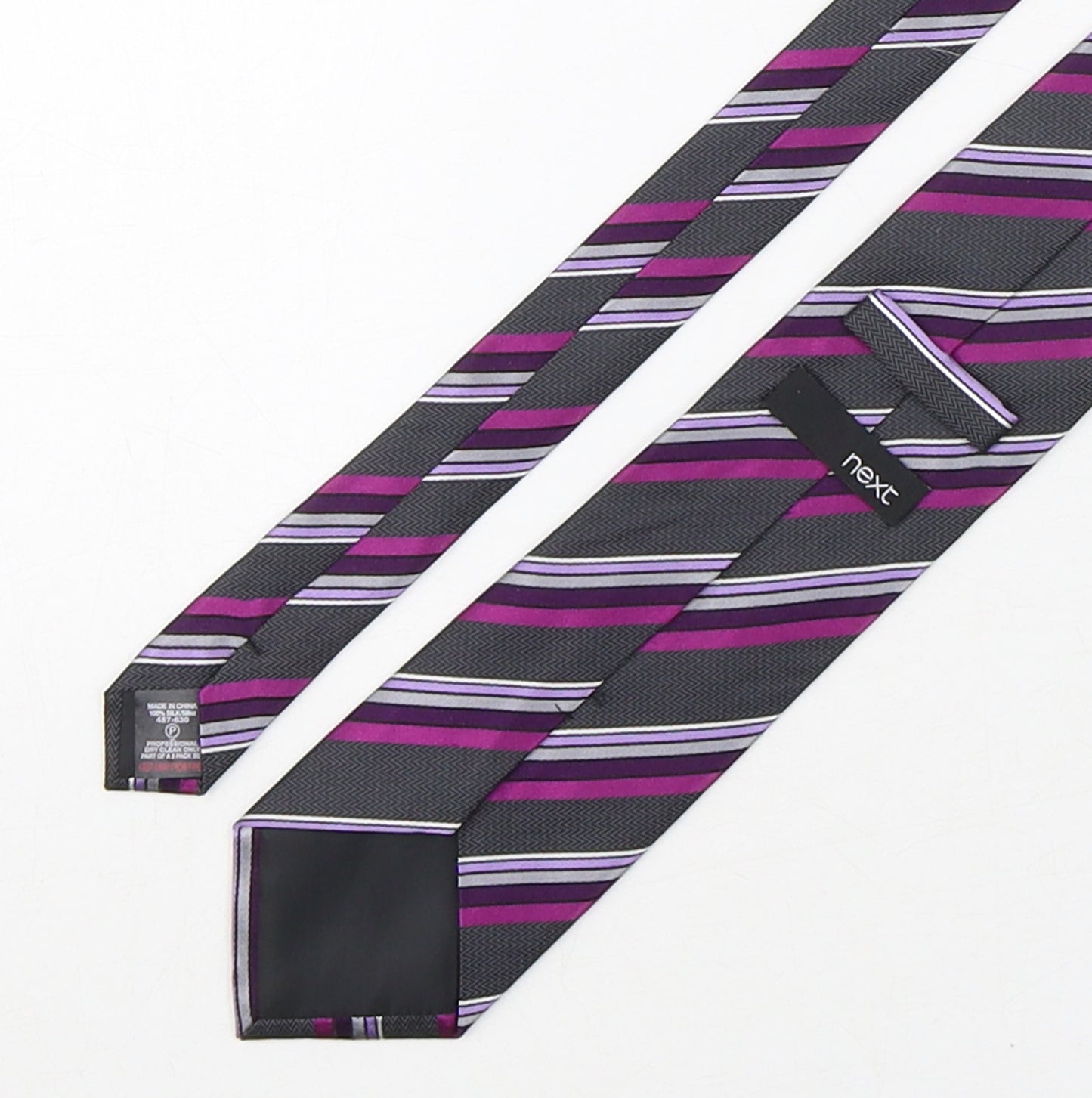 NEXT Mens Multicoloured Striped Silk Pointed Tie One Size