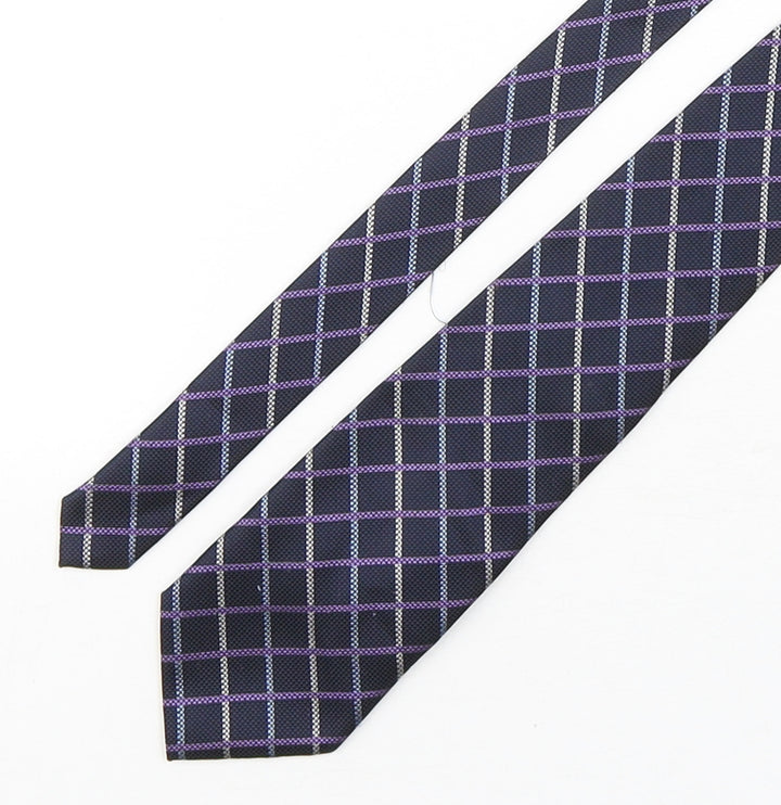 BHS Mens Multicoloured Plaids & Checks Polyester Pointed Tie One Size