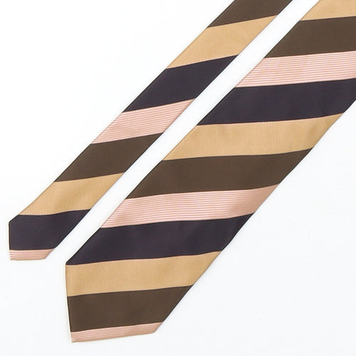 London Road Mens Multicoloured Striped Polyester Pointed Tie One Size