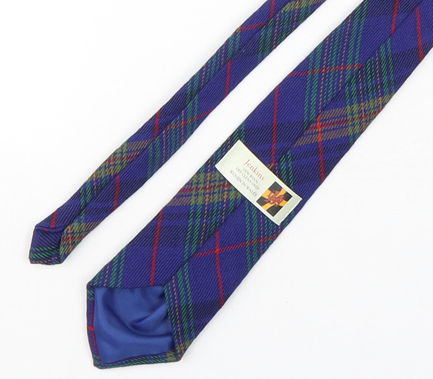 Jenkins Mens Multicoloured Plaids & Checks Wool Pointed Tie One Size - Wales