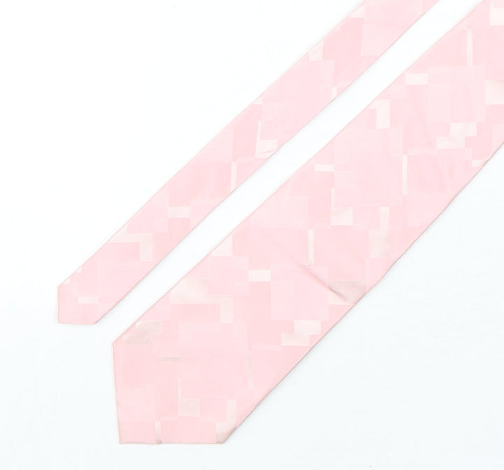 Racing Green Mens Pink Geometric Silk Pointed Tie One Size