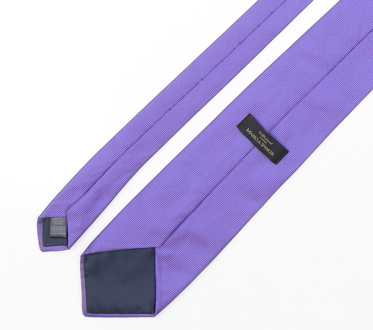 Marks and Spencer Mens Purple Geometric Polyester Pointed Tie One Size