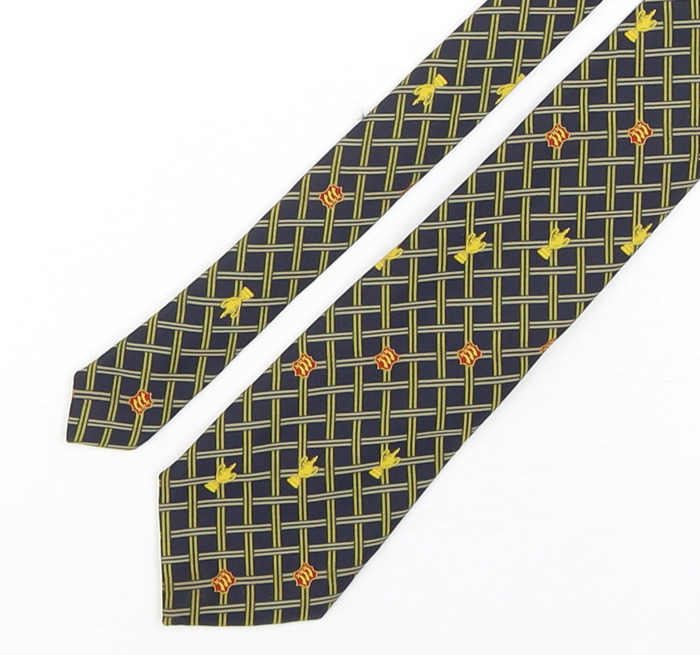 Cavendish Silks Mens Multicoloured Plaids & Checks Polyester Pointed Tie One Size