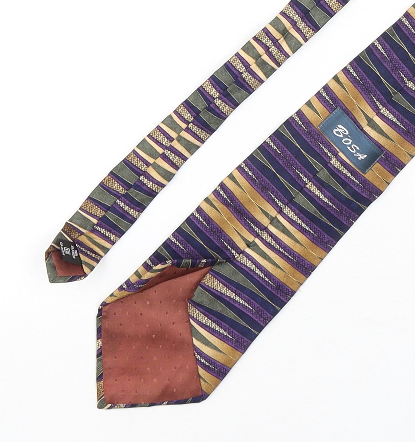 Bosa Mens Multicoloured Striped Silk Pointed Tie One Size