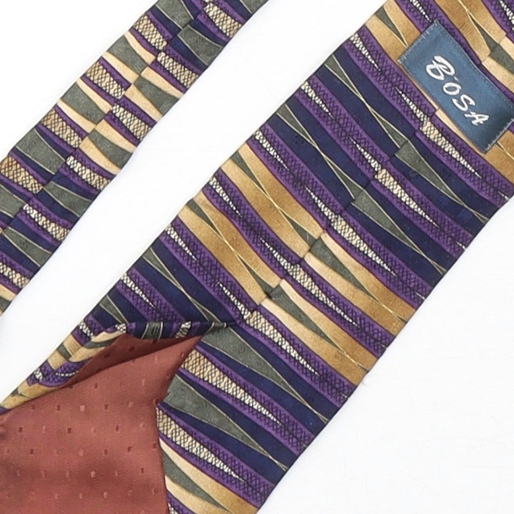 Bosa Mens Multicoloured Striped Silk Pointed Tie One Size