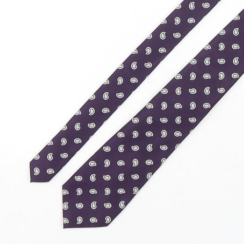 Aspen & Court Mens Purple Paisley Polyester Pointed Tie One Size
