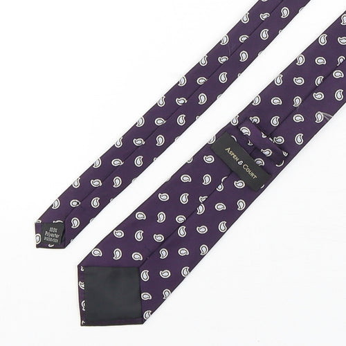 Aspen & Court Mens Purple Paisley Polyester Pointed Tie One Size