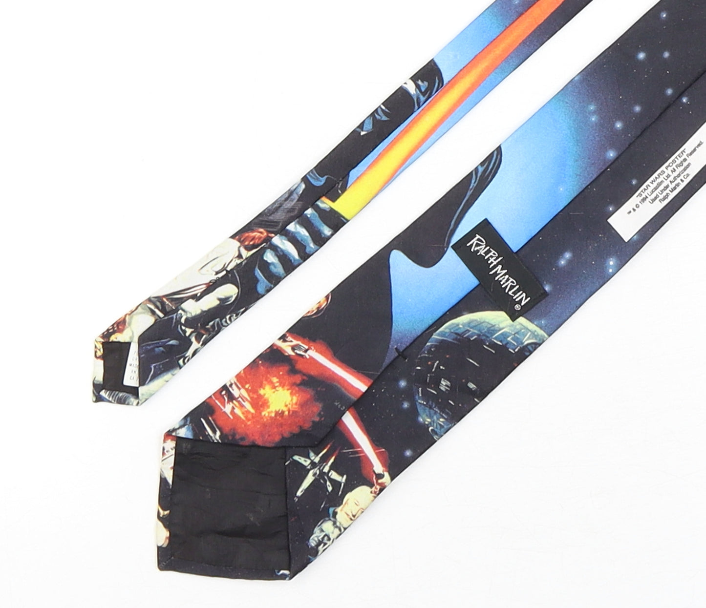 Ralph Marlin  Mens Multicoloured Geometric Polyester Pointed Tie One Size - Star Wars