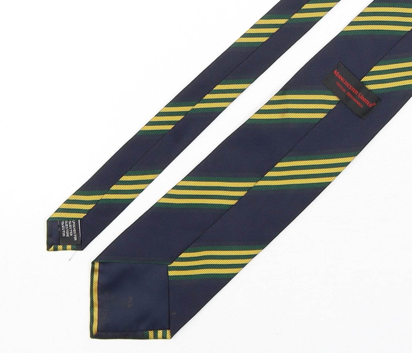 Manchester United Mens Multicoloured Striped Polyester Pointed Tie One Size
