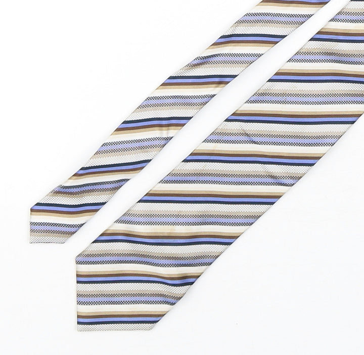 Racing Green  Mens Multicoloured Striped Silk Pointed Tie One Size