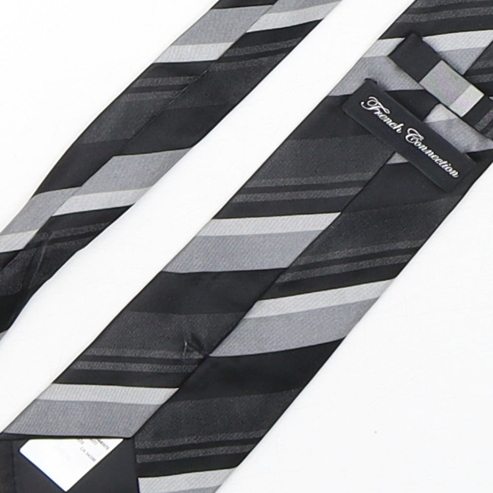 French Connection  Mens Multicoloured Striped Silk Pointed Tie One Size